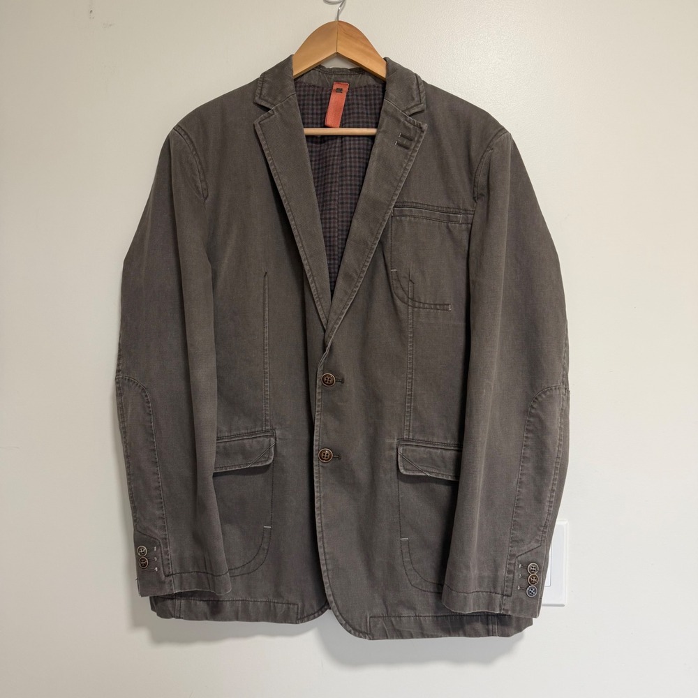 Stones DressMaster Cotton Canvas Blazer Charcoal Gray Mens Size 50 Utility Coat